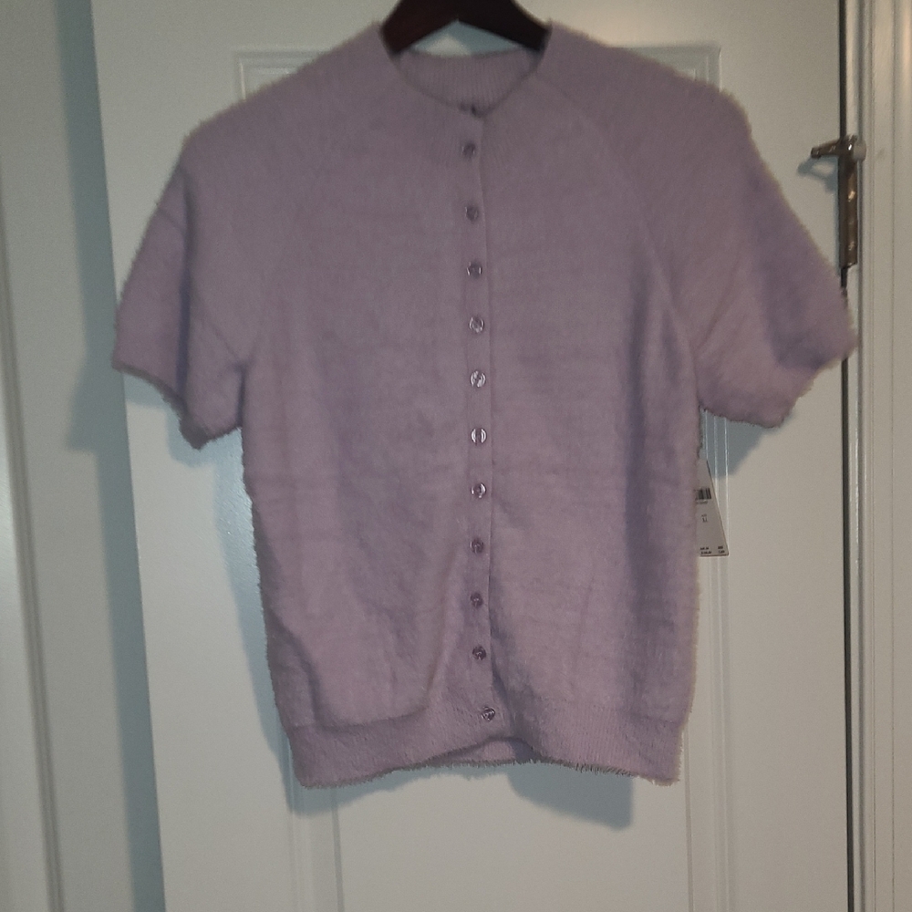 Anthropologie Soft Lilac Knit Cardigan (Size XL but runs small)
